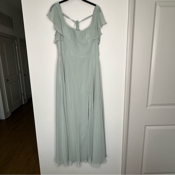 AZAZIE BONDI Agave Flowy Ruffled Chiffon Dress - Picture 9 of 13